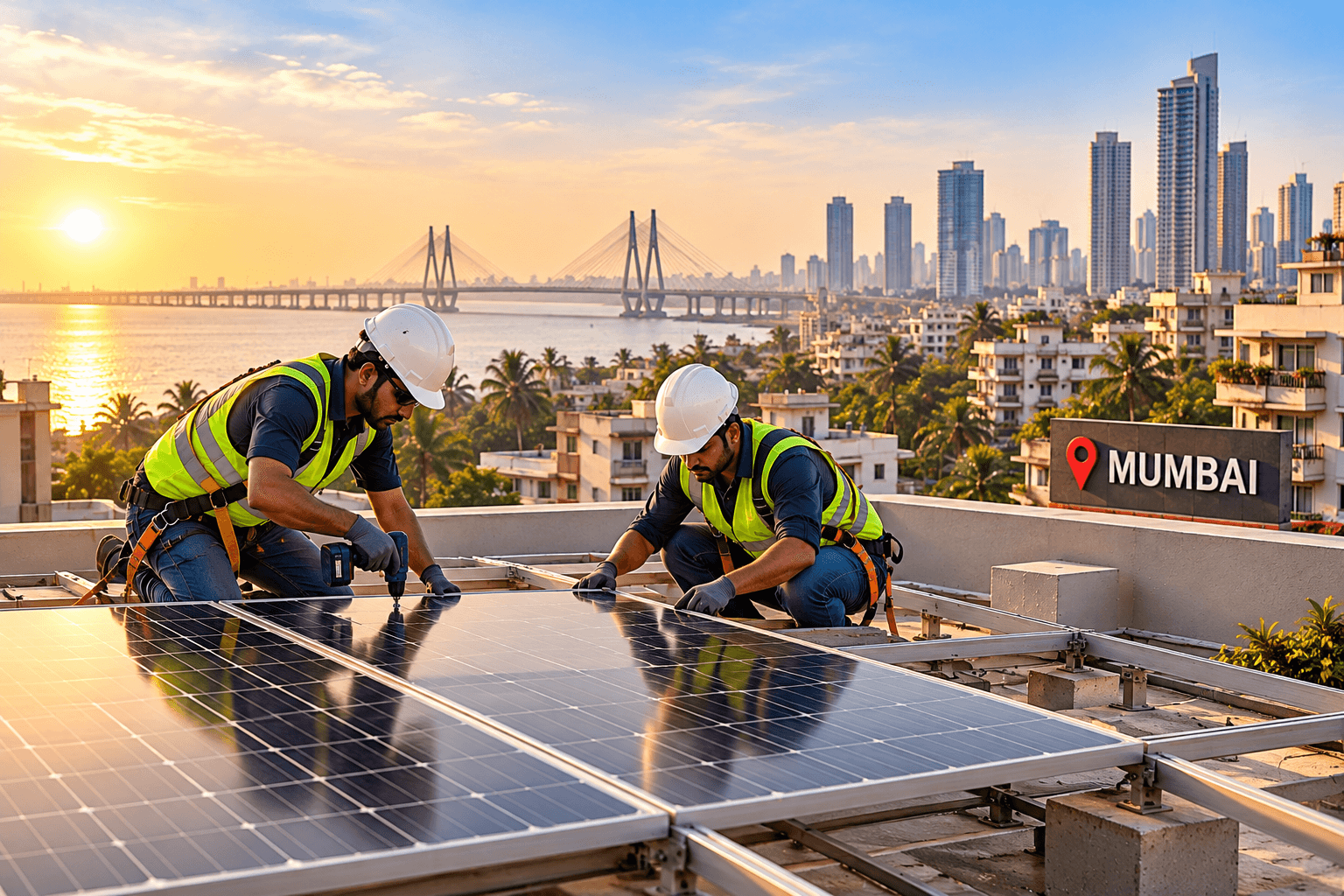 Mumbai rooftop solar installation