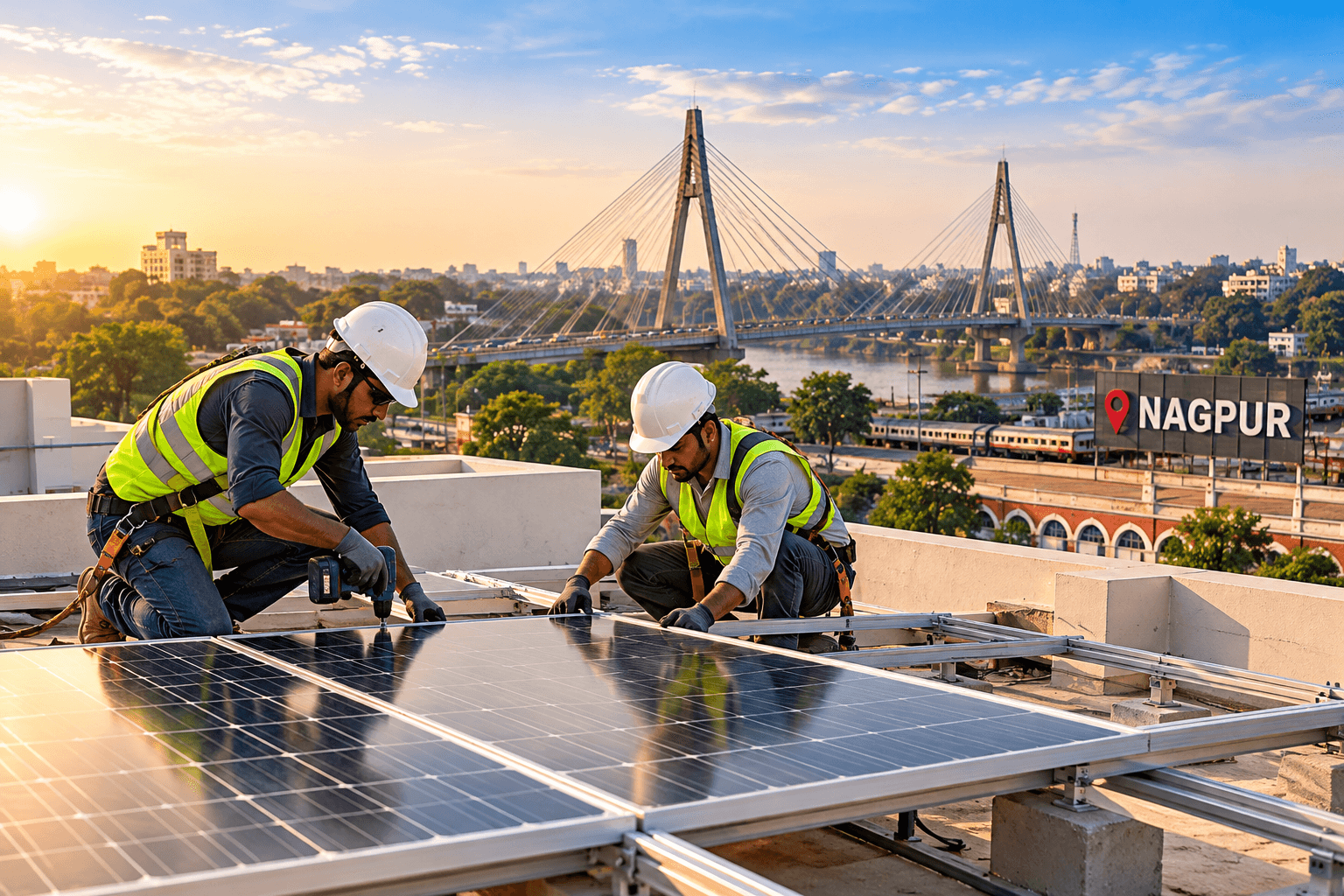 Solar installation over the Nagpur skyline